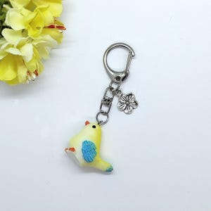 Chaveiro - Pássaro fofo com coração - Feito à mão - Acessório - Presente fofo - Para bolsas - Para chaves
