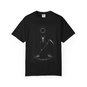 Gothic Grim Reaper Tee, Unisex T-Shirt, Halloween Shirt, Alternative Fashion, Death Skull Print, Edgy Graphic Tee