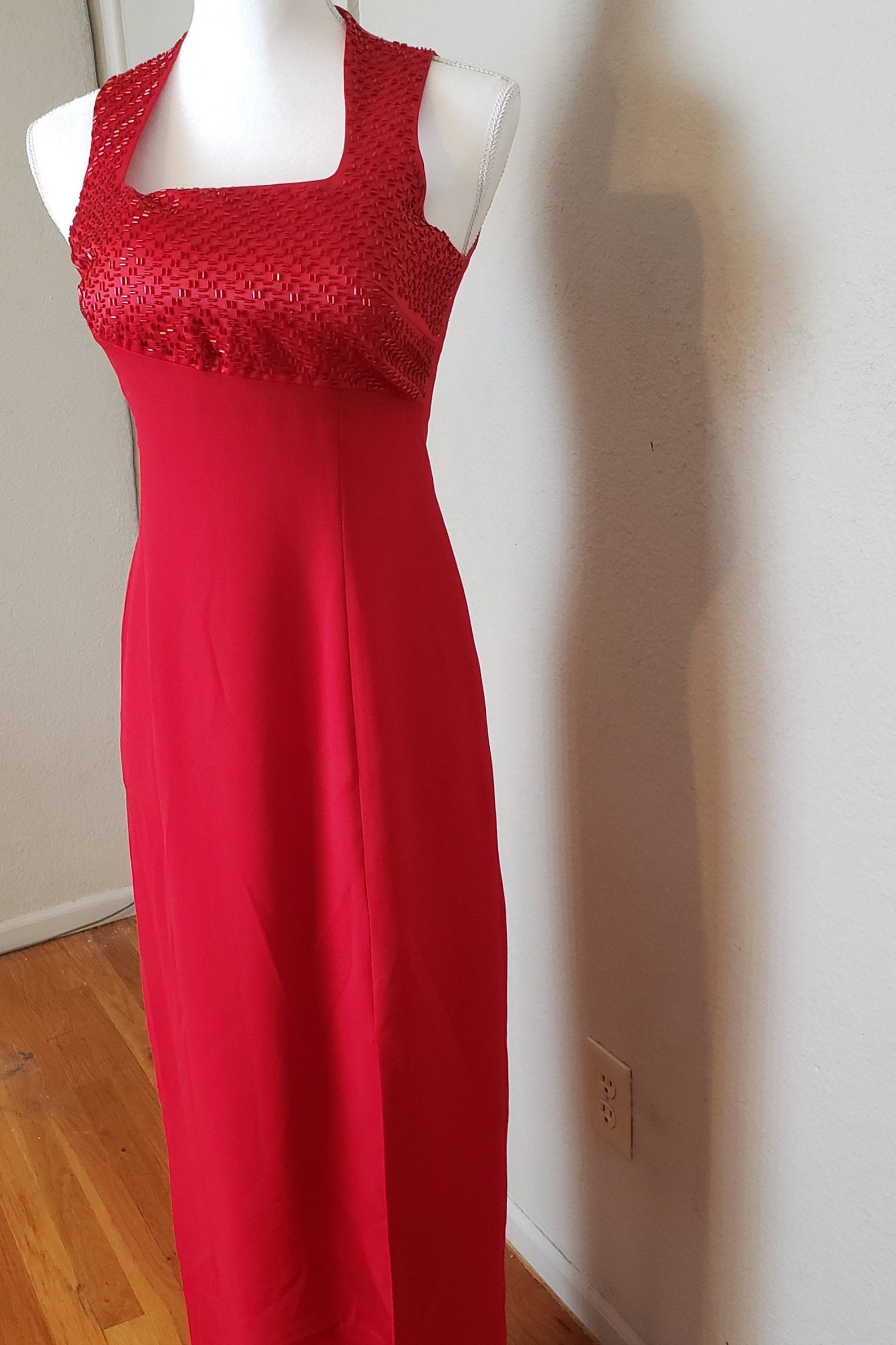 Liz Claiborne Hot Red Dress/ Size 4/ long Dress with Iconic | Etsy