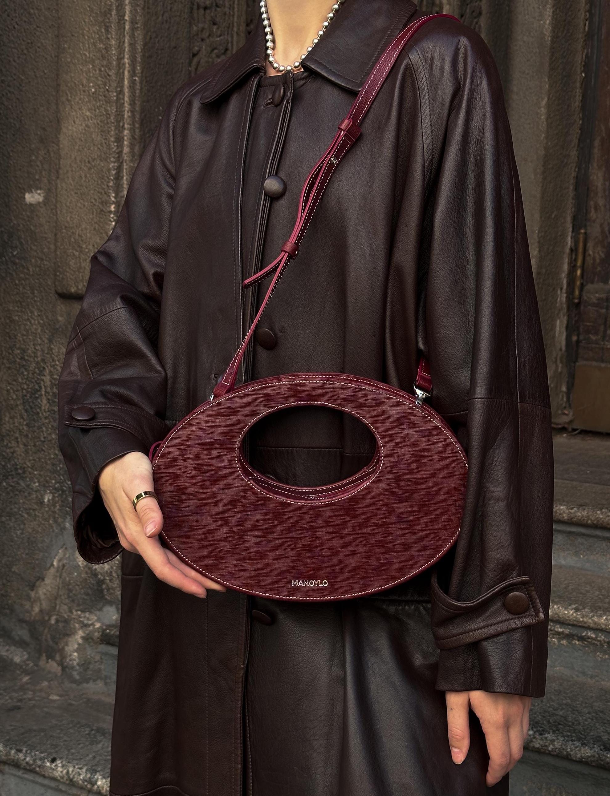 Leather Crossbody Bag, Luxury Evening Top Handle Bag, Unique Designer Handbag, Retro Shoulder Bag, Handmade Round Bag, Exclusive Kernel Bag
