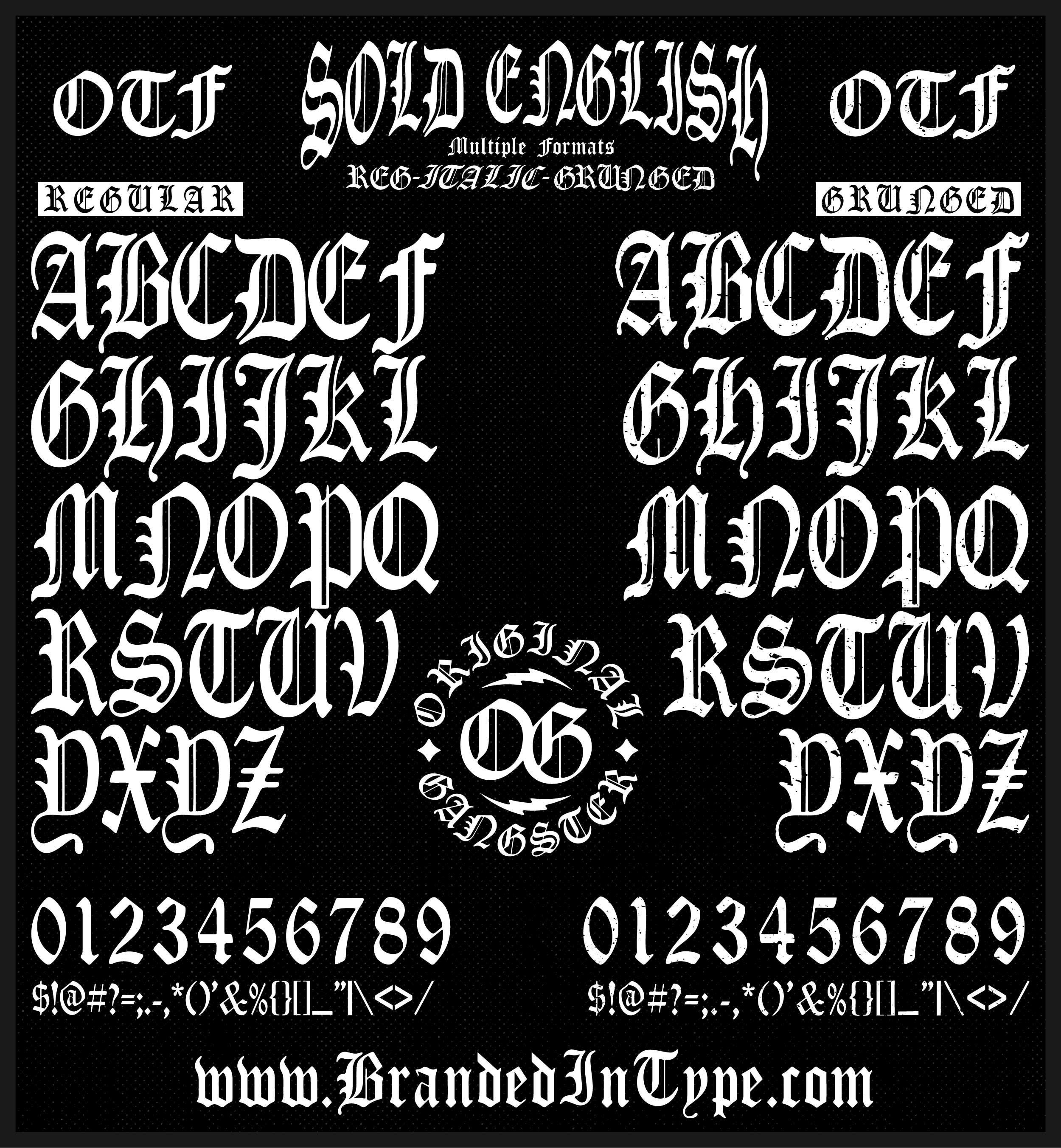 Vintage Blackletter Typeface for T-Shirts, Logos, Tattoos & Branding - Old English Gothic Font