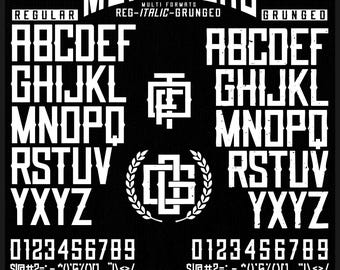 Vintage Mono Slab Font & Badge Kit: Modern Branding Typeface for Cricut, Procreate, Tattoo Design
