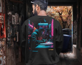 Camiseta de diseñador ciberpunk: ropa futurista para profesionales creativos