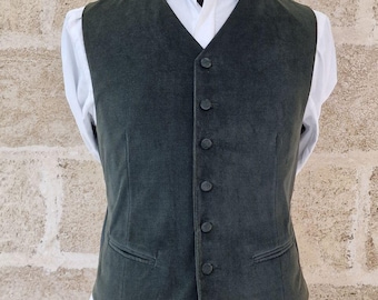 Cordweste für Herren | Weste mit verstellbarem Rückenteil | Hergestellt in Italien | Erhältlich in 5 Farben | Dandy-, Heritage- und Old-Money-Stil