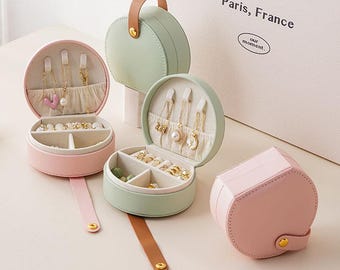 Personalized Travel Jewellery Box: PU Leather Mini Jewelry Case