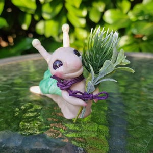 Art doll forest snail fantasy creature magic animal Ooak Gift