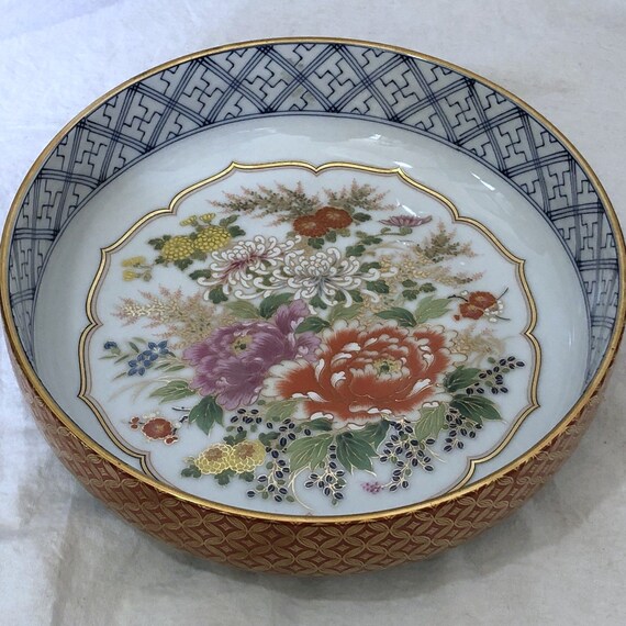 Vintage 1970 Japanese Red Gold Floral Bowl Toya Signed 12" Round - Etsy Vintage 1970 Japanese Red Gold Floral Bowl Toya Signed 12" Round - Etsy