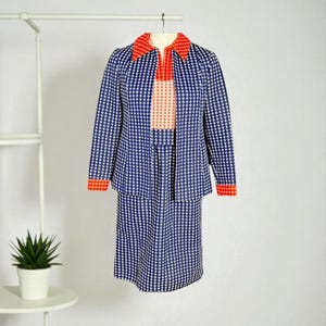 1960s Checked Dress Suit: Sacks Fifth Avenue Vintage Two-Piece (M/L)