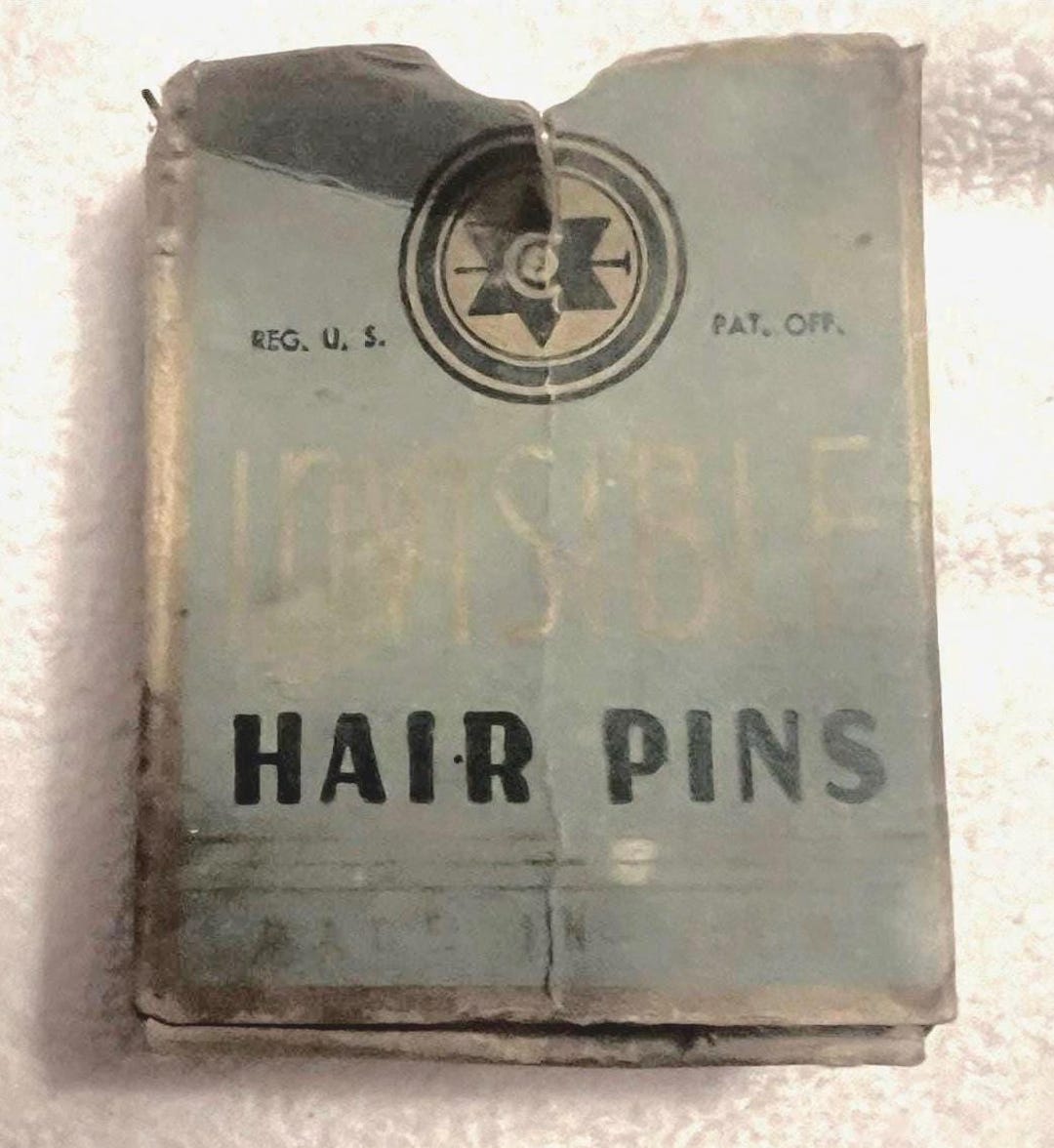 Vintage Star Invisible Hair Pins in Original Store Display Box Old ...
