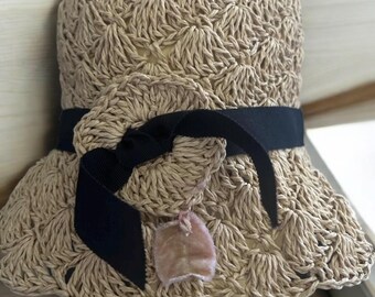 Vintage Woven Straw Cloche Hat: Hat Attack New York, Black  display picture 1