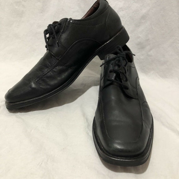 Johnston & Murphy Mens Black Leather Oxfords - Plain Toe  display picture 1