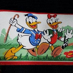 SALE-Disney Daisy and Donald Pair of Vintage Dufex Print