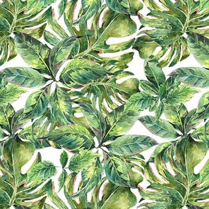 Green Monstera Leaves Fabric, Upholstery Fabric by the yard, Digital Printed Fabric ,Furniture Fabric, sofas, chairs, bench, curtains