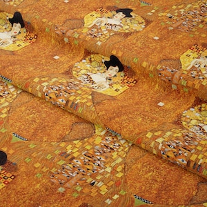 Gustav Klimt Adele Bloch-Bauer Portrait Design Fabric by the yard, furniture, sofa, chair, bench, couch