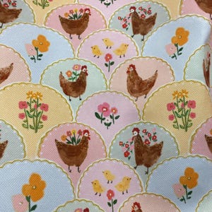 Vintage Chicken & Roosters Fabric by the yard,Microfiber Upholstery fabric / Elite Poplin Fabric for furniture