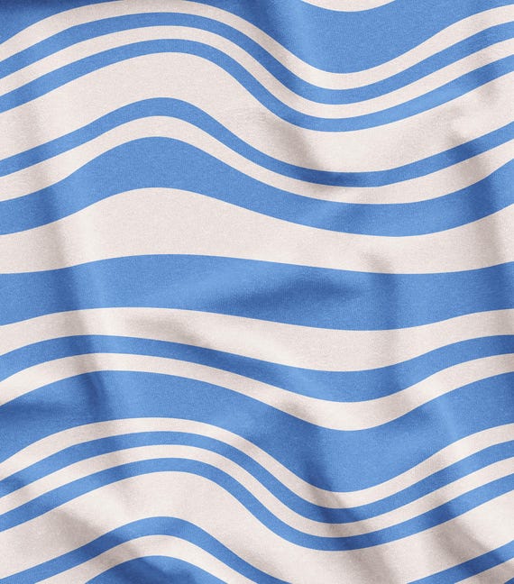 Tessuto con onde oceaniche blu e bianco, tessuto per tappezzeria