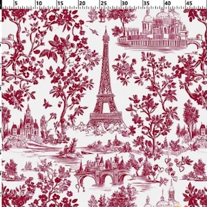 French Toile de Jouy Digital PrintFabric, Upholstery Fabric for furniture, sofa, chair, Bench, curtains, tablecloth, tablerunner, outdoor