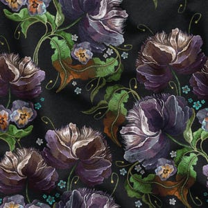 Floral Digital Printed Fabric , Upholstery Fabric by the yard for  furniture, sofa, chair, bench, couch, tablecloth
