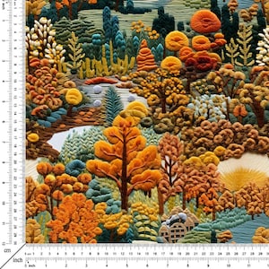 Jacobean Fall Upholstery fabric ,Landscape fabric, Microfiber Upholstery fabric sofa, chair, bench, couch , fabric for furniture