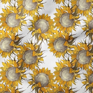 Sunflower Fabric  , Upholstery Fabric by the yard, Digital Printed Fabric, Furniture Fabric, curtains, sofas, chairs, bench, tablecloth