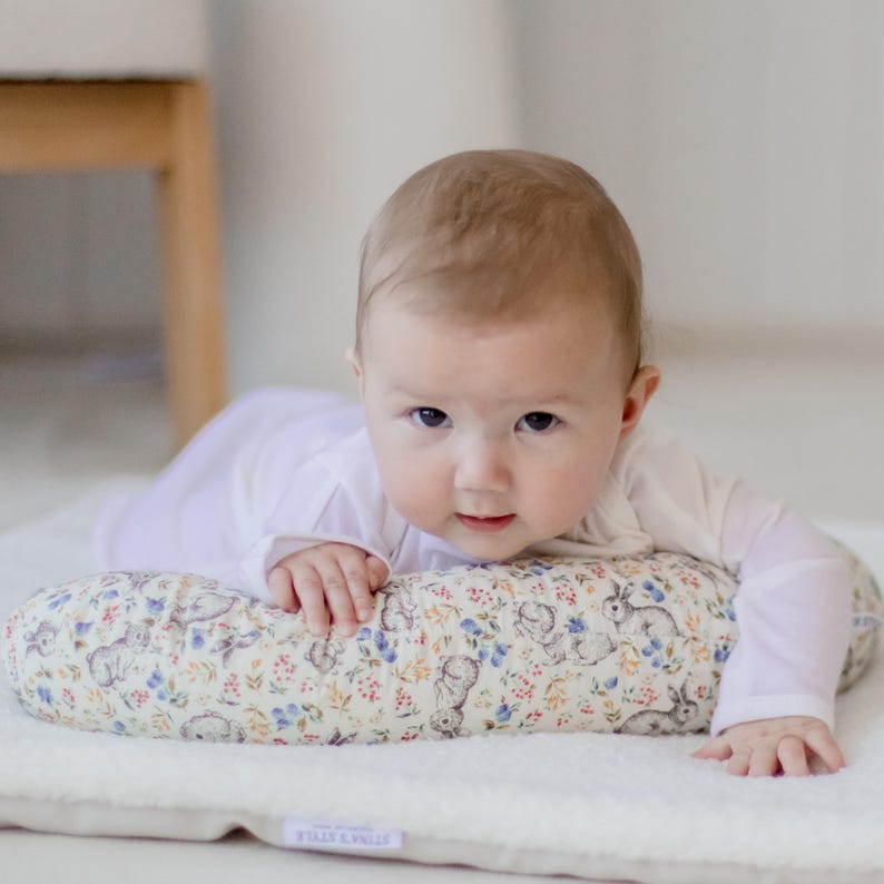 Tummy Time Support Aid for Newborns, Baby Support Cushion | Handmade Australia Gift Natural Bunny