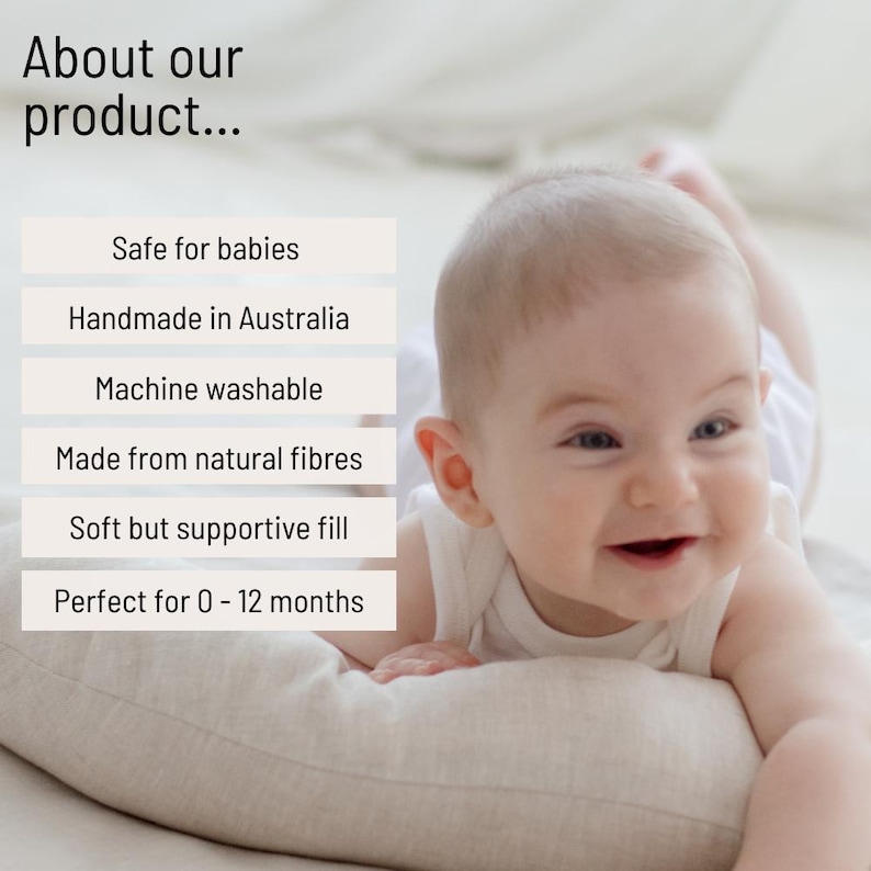 Tummy Time Support Aid for Newborns, Baby Support Cushion | Handmade Australia Gift image 3