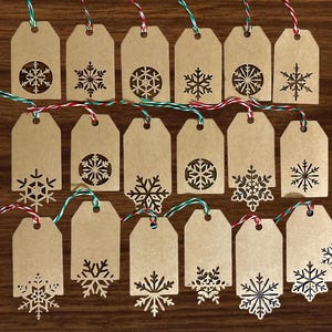 Handmade Snowflake Gift Tags with strings