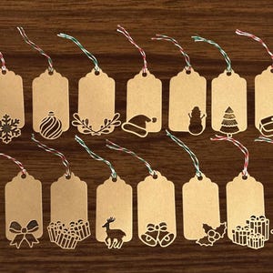 Handmade Christmas Gift Tags with strings