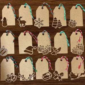 Handmade Christmas Gift Tags with strings