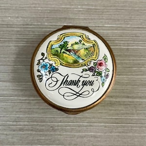 Bilston & Battersea by Halcyon Days Enamels ‘Thank You’ Trinket Box
