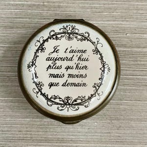Halcyon Days Enamels Trinket Box &#39;Je t’aime&#39; Trinket Box