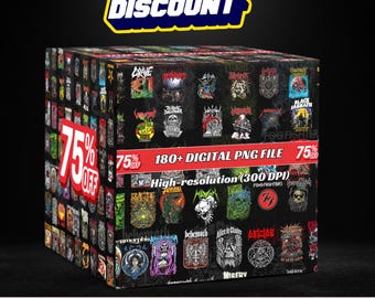 180+ Rock and Metal Band PNG Bundle: Vintage Punk Logos, Concert Graphics (Digital Download)