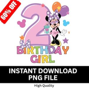 2nd Birthday Summer Minnie Birthday PNG, Pool Party Mouse, 2nd Birthday image for iron on, Birthday Girl Png, Sublimation for 2nd birthday