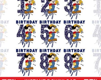 Mickey Mouse Birthday PNG: Shirt Sublimation Design (Digital Download)