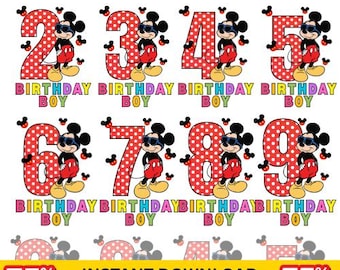 Mickey Mouse PNG | Birthday Sublimation Clipart | Digital Download for Crafts & T-Shirts