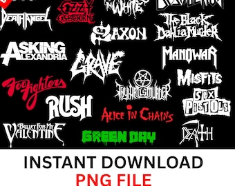 Heavy Metal Band Logo PNG Files: Sublimation Design (Digital Download)