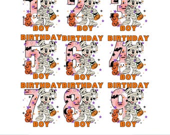 Mickey Mouse Halloween Birthday PNG: Spooky Mummy Design (Digital Download)
