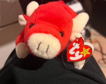 ULTRA RARE 2 Tm&#39;s  SNORT 4002 Ty Beanie Baby 1995 Pvc & Tag Errors Mint