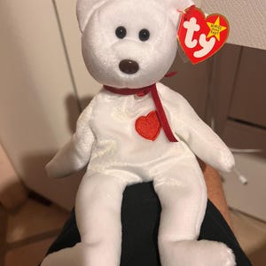 Rare ty Valentino Bear Beanie Baby 1993/1994 with tag errors