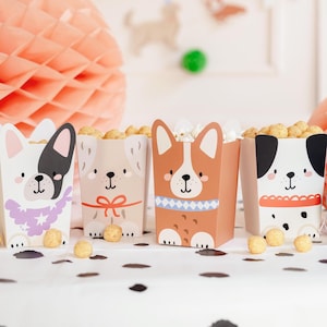 HUNDE KOLLEKTION - Snack Boxen, Hunde, Geburtstag, Kinderbuffet, Set aus 6 Boxen