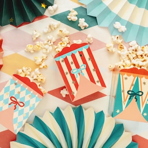 ZIRKUS KOLLEKTION - Snack Boxen, Popcornboxen, Zirkus Geburtstag, Kinderbuffet, Set aus 6 Boxen