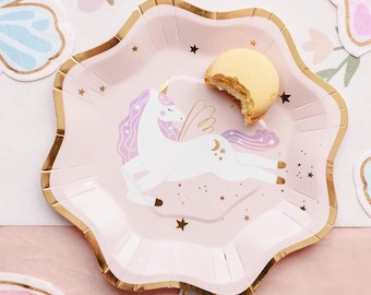 UNICORN COLLECTION - Paper plates, set of 6 plates, birthday, unicorn, fairyland