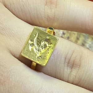 Roman Coin  Pegasus Intaglio Greek Mythology Vintage Ring  - Greek Ring - 925K Sterling Silver - Ephesus Coins Ring Signet Ring - Zeus Ring