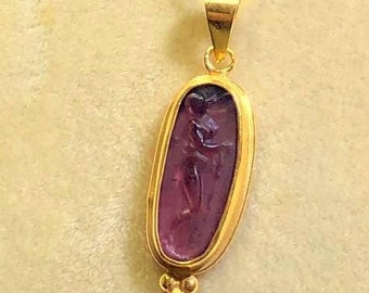 925K Sterling Silver Greek mythology  Intaglio Pendant | Venus Callipyge Vintage Pendant Sacred Religious Jewelry - Gift For Her