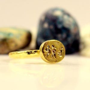 925K Sterling Silver Roman Coin Angels Intaglio Greek Mythology Vintage Ring  - Greek Ring -  Signet Ring - Zeus Ring  Gift For Her