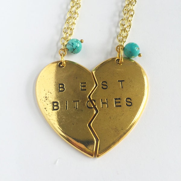 Best Friend Necklace. Best Bitches Necklace.Necklace Set.Best Friend Jewelry.Best Bitches Pendent.Sorority Sisters. BFF Necklace, friendship