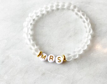 Mrs Bracelet. Mrs Jewelry. Gift for Bachelorette. Bachelorette Gift. Bridal Bracelet. Gift for Bride. Bride Gift. Day of Wedding Gift