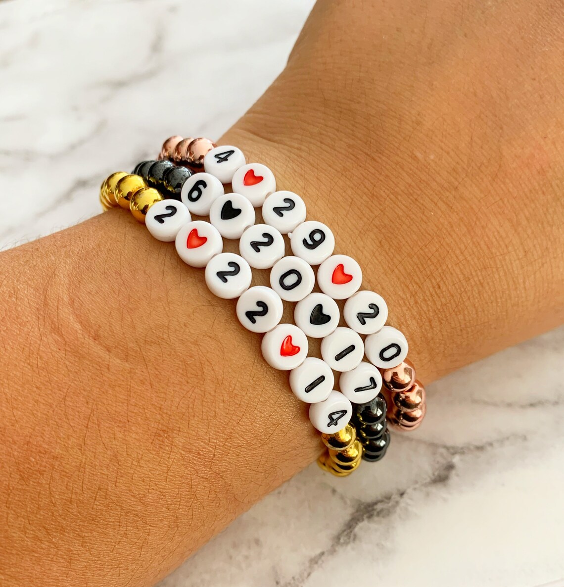 Number Bracelet. Personalized Bracelet. Custom Date Bracelet. Etsy.de