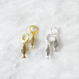Gold Fish Earrings. Sardine Jewelry. Sardine Earrings. Fish Inspired Earrings. Ocean Themed Jewelry. Beach Inspired Earrings. Beachy Vibes