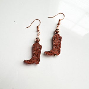 Cowboy Boot Earrings. Cowboy Themed Earrings. Rose Gold Earrings. Cowgirl Earrings. Southwestern Themed. Country Girl Earrings. Boot Jewelry